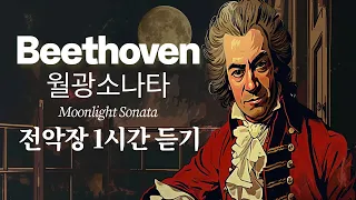 베토벤 (Beethoven) - 소나타 월광 전악장 Sonata No.14 “Moonlight” 1시간 연속듣기_클래식오아시스_1급수클래식