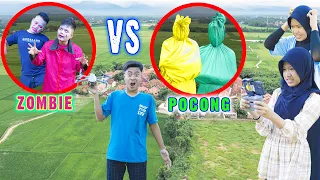 NONTON PERTARUNGAN POCONG HIJAU & KUNING VS ZOMBIE PAKAI DRONE