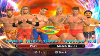 Играю в WWE SmackDown! vs. Raw 2006 (PS2) - TABLE TRIPLE THREAT TORNADO TAG MATCH!