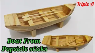 Making Boat With Popsicle Sticks. DIY