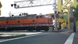 Southern Pacific 6051 Old Sacramento Excursion Train at Capitol Mall Railroad Crossing