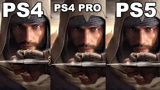 ASSASSIN'S CREED MIRAGE - PS4 VS PS4 PRO VS PS5 ALL MODES Tested (FPS TEST)