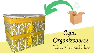 ♻️ CAJAS DE CARTÓN FORRADAS CON TELA 📦 / DIY how to make Fabric Covered box