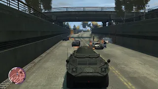 GTA IV TBOGT - APC Tank Rampage + Six Star Wanted Level Escape