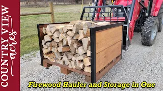 Building a Firewood Carrier and Storage box for the Workshop.  Can be Moved by Hand or by Tractor.