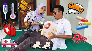 Drama Lucu😂🤣 Pak Dokter Tompel Hamil Melahirkan Bayi Kembar Di Tolong Bu Bidan🧑‍⚕️🥰