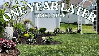 ONE YEAR LATER//DO IT YOURSELF LANDSCAPE//TIMELAPSE