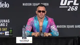 Colby Covington and Justin Gaethje exchange words at UFC 268 Press Conference