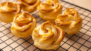 Puff Pastry Roses, 5 minutes to prepare, cannot be easier