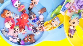 LOL Surprise Dolls Playmobil Water Park for Oo La La Giant Fun | Toy Egg Videos