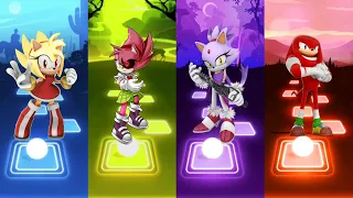 Super Amy Rose 🆚 Knuckles Sonic 🆚 Blaze The Cat 🆚 Amy Exe Sonic | Sonic EDM Rush Gameplay