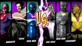 MAGNETO & CHRIS & IRON MAN vs SHE - HULK & IRON MAN & FIREBRAND - Ultimate Marvel vs Capcom 3