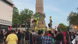 Protesters tear down parts of Portsmouth Confederate monument