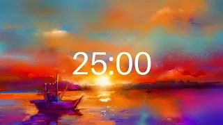 25 MINUTE TIMER - Restful Ambience - Countdown Timer Ideal for Pomodoro Method, Meditation or Yoga