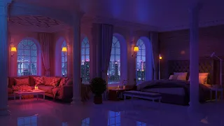 Feel the sound of rain while looking at the city from a cozy and luxurious(?) bedroom. (8 hours)