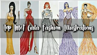 Fashion Illustration Compilation|| Speed Painting|| Part-1