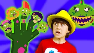 Scary Zombie Collection | Zombie Finger Family, Shark, Peekaboo + More | Am nom Leon Kids Songs