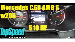 Mercedes C63 AMG S w205 4.0 V8 Bi-Turbo 510HP  acceleration 0-300 km/h
