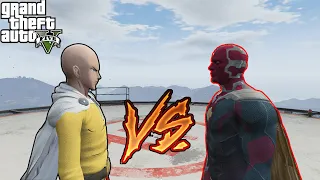 GTA 5 -Saitama (One Punch Man) vs Vision SUPERHERO BATTLE