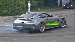 Mercedes AMG GT R Pro - BURNOUTS & PURE SOUND @ FOS Goodwood 2019