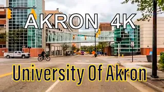 AKRON  4K - Driving Downtown - OHIO - USA