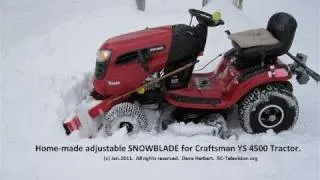 I made a SNOWBLADE for my Craftsman YS 4500 Lawn Tractor + Sibley winter beauty.