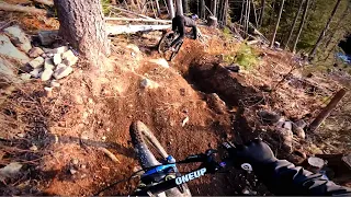 He rides a hardtail MTB Incredibly Fast!