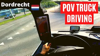 POV Truck Driving - New Mercedes Actros  - Dordrecht 🇳🇱 Cockpit View