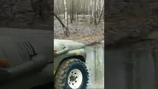 UAZ 469 rides on a track