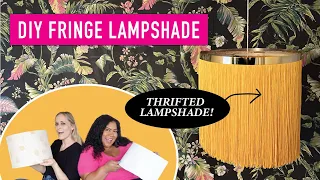 How to DIY a Fringe Lampshade with Thrifted Lampshades | Easy Thrift Flip