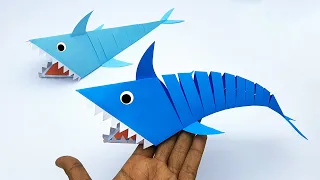 Moving Paper Toy Shark Making Ideas | Handmade Paper Shark Easy Tutorial | DIY Back To School Crafts