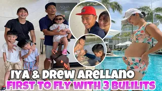 Iya at Drew Arellano first to fly with 3 bulilits and a baby bump struggle is real pero sulit travel