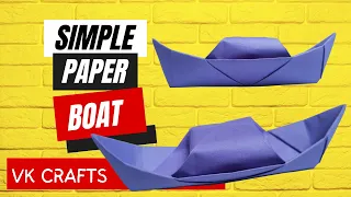 How to make Simple Paper Boat | Paper Canoe | VK Crafts