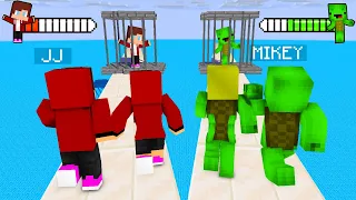 JJ vs Mikey LOVE ROAD TO BABY Game - Family Prison Run - Maizen Minecraft Animation