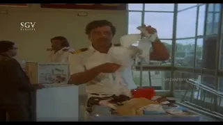 Customs Officer Ambarish Checking Heroine's Suitcase Comedy Scene | Dharma Yuddha Kannada Movie