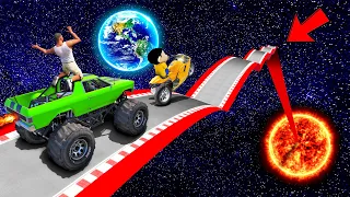 SHINCHAN AND FRANKLIN FOUND A HILL-CURVY ROAD AT HIS HOUSE AND WENT TO SPACE GTA 5