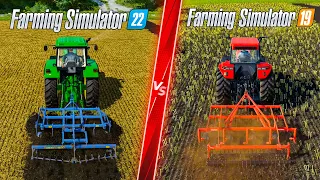 Farming Simulator 22 vs Farming Simulator 19 - Direct Comparison! Attention to Detail & Graphics!