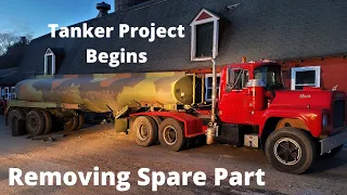 Taking Apart The Military Fuel Tanker To Convert Into A Manure Hauling Trailer