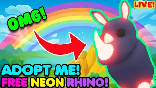 I'm Giving Away A Neon Rhino In Adopt Me Today! DREAM PET GIVEAWAY!!