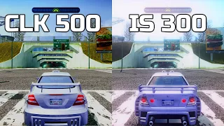 NFS Most Wanted: Mercedes CLK 500 vs Lexus IS 300 - Drag Race