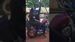 Cool Motorcycle with High Handlebars😅 #trending #viral #bike  #funny