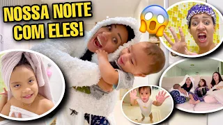 ROTINA DA NOITE COM NOSSOS FILHOS JUNTOS! *SOCORRO* 😂😱