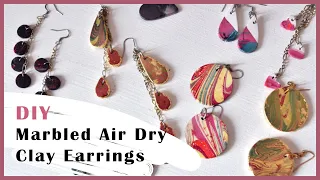 Marbled Air Dry Clay Earrings | DIY Earrings Tutorial