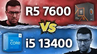 R5 7600 vs i5 13400 حرب معالجات الفئة الاقتصادية المتوسطة