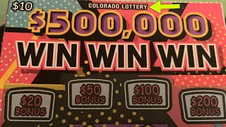 $500,000 Win Win Win!  Colorado Lottery Scratch Off Ticket!