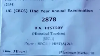 BA History (Hist213) HPU 2024 Question Paper// BA Question Paper// #himquery