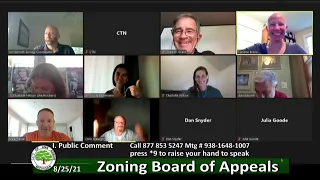 Ann Arbor Zoning Board of Appeals Meeting 8/25/21