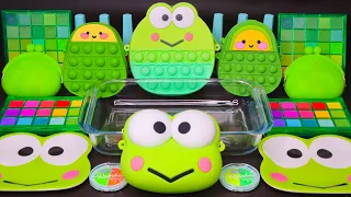 ASMR Sanrio Keroppi Stall Mixing Makeup,Parts,Glitter Into Slime No Music #asmr#satisfying#slime