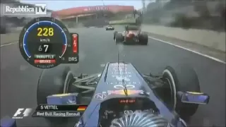 F1 2012 - Sebastian Vettel illegally overtakes at Interlagos FULL HD