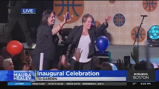 Gov. Maura Healey celebrates at inauguration party